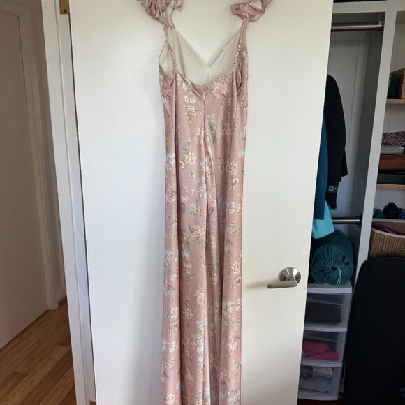 Azazie Chelsea Blush Garden Print Maxi Dress - Picture 4 of 5